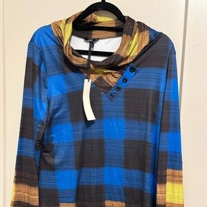 Blue and Brown Plaid Men's Shirt